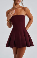 Emma Mini Dress - Cherry Lacquer