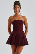 Emma Mini Dress - Cherry Lacquer