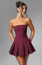 Emma Mini Dress - Cherry Lacquer