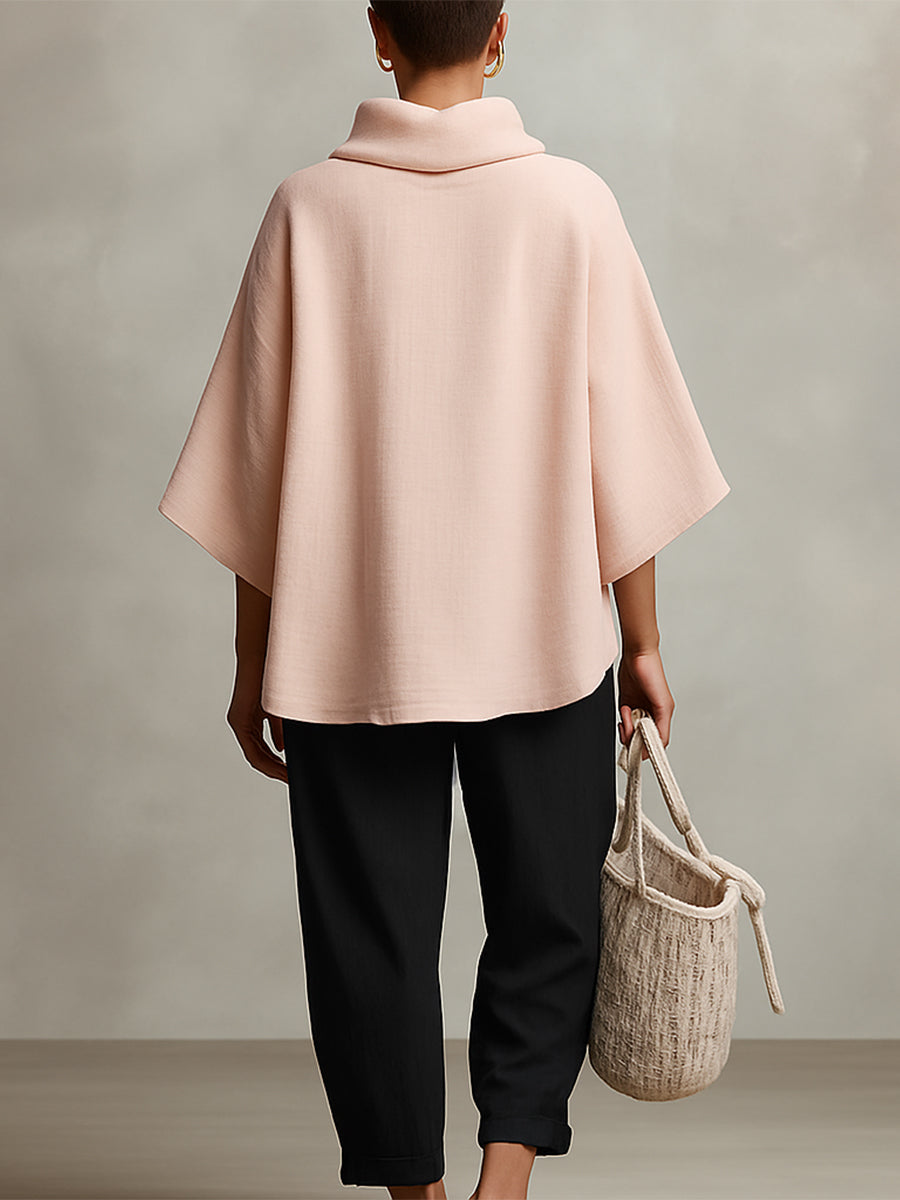 Pink Bohemian Tie-Pocket Two-Piece Set