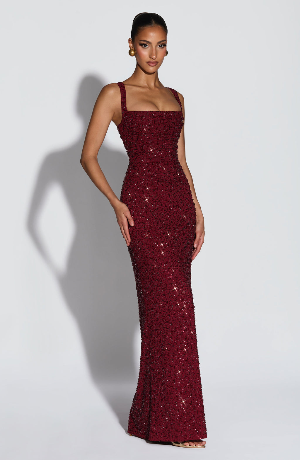 Simone Maxi Dress - Burgundy Sparkle