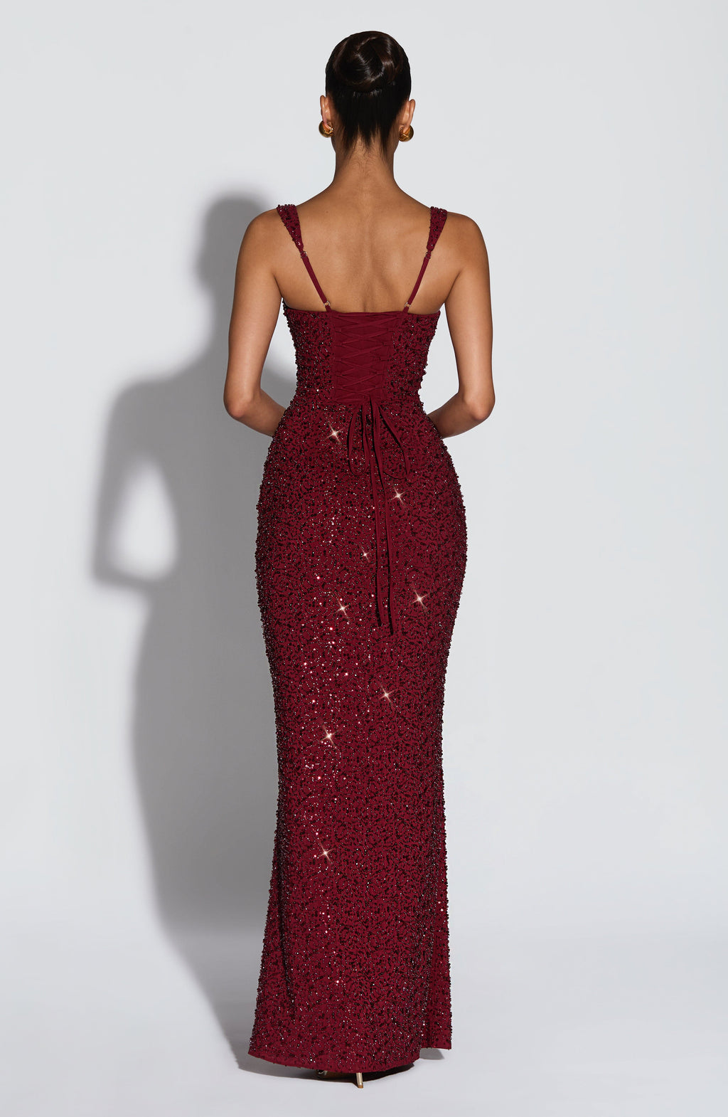 Simone Maxi Dress - Burgundy Sparkle