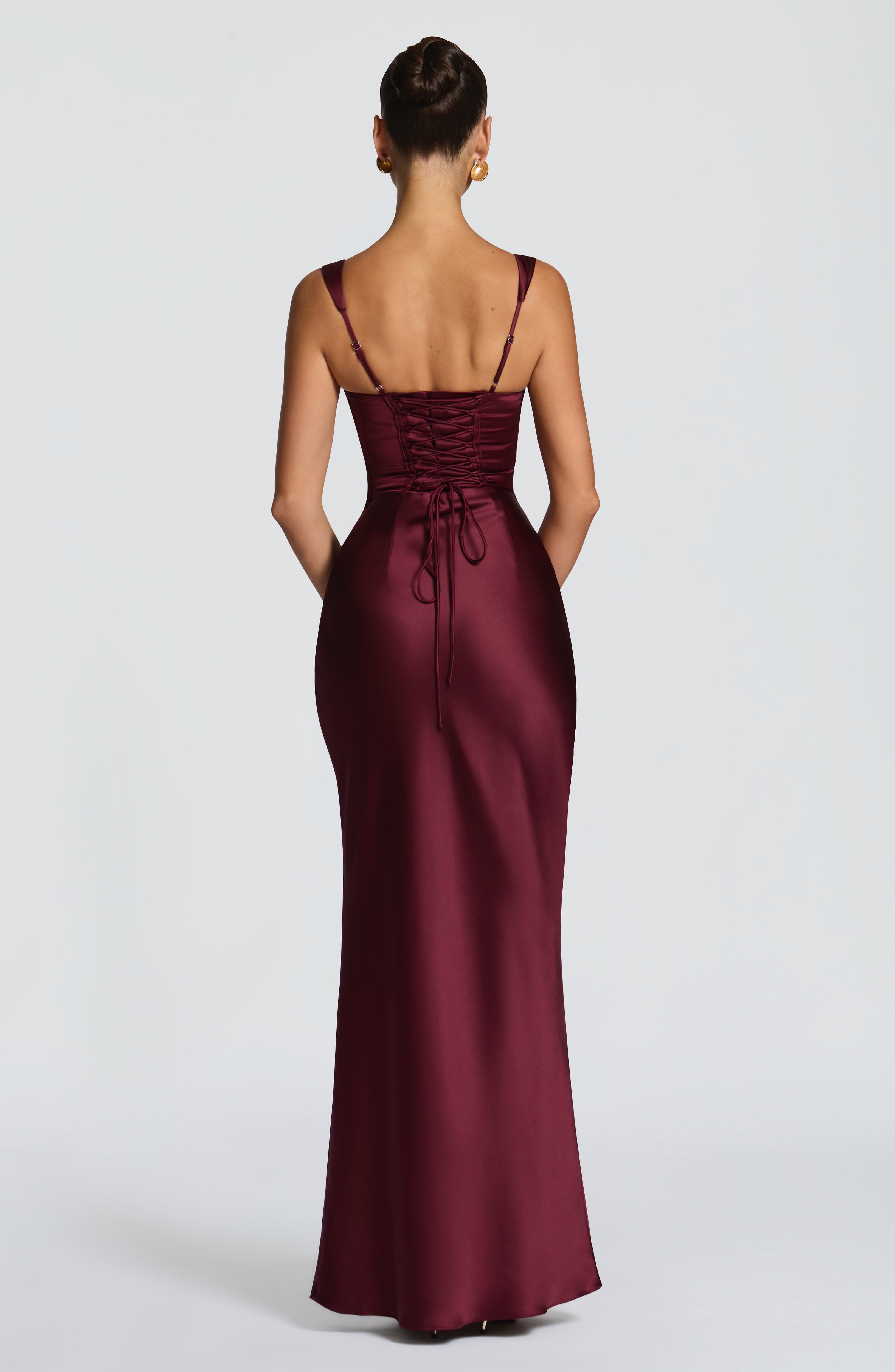 Simone Maxi Dress - Cherry Lacquer