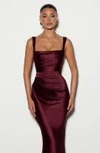 Simone Maxi Dress - Cherry Lacquer