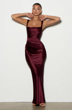 Simone Maxi Dress - Cherry Lacquer