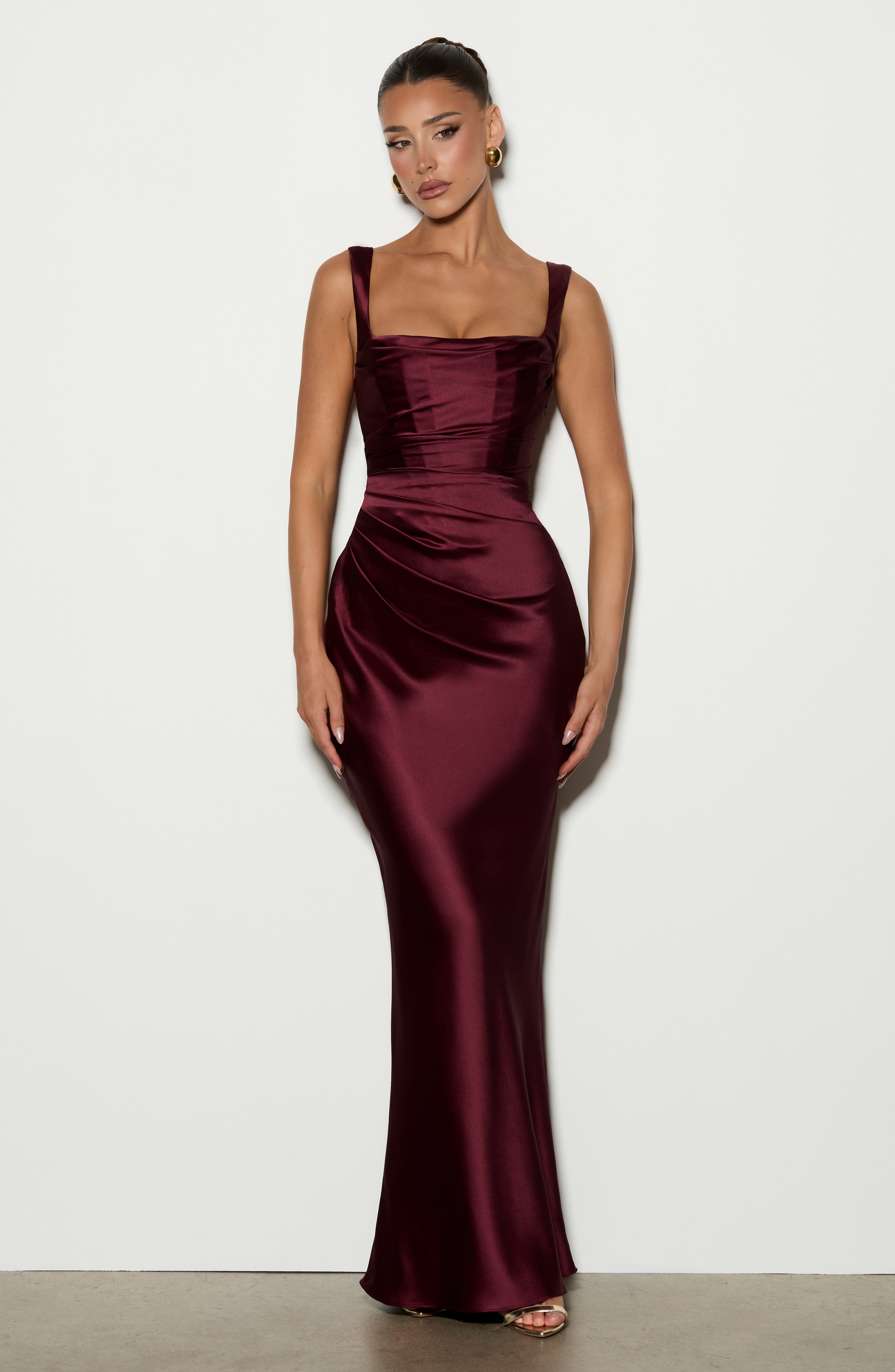 Simone Maxi Dress - Cherry Lacquer