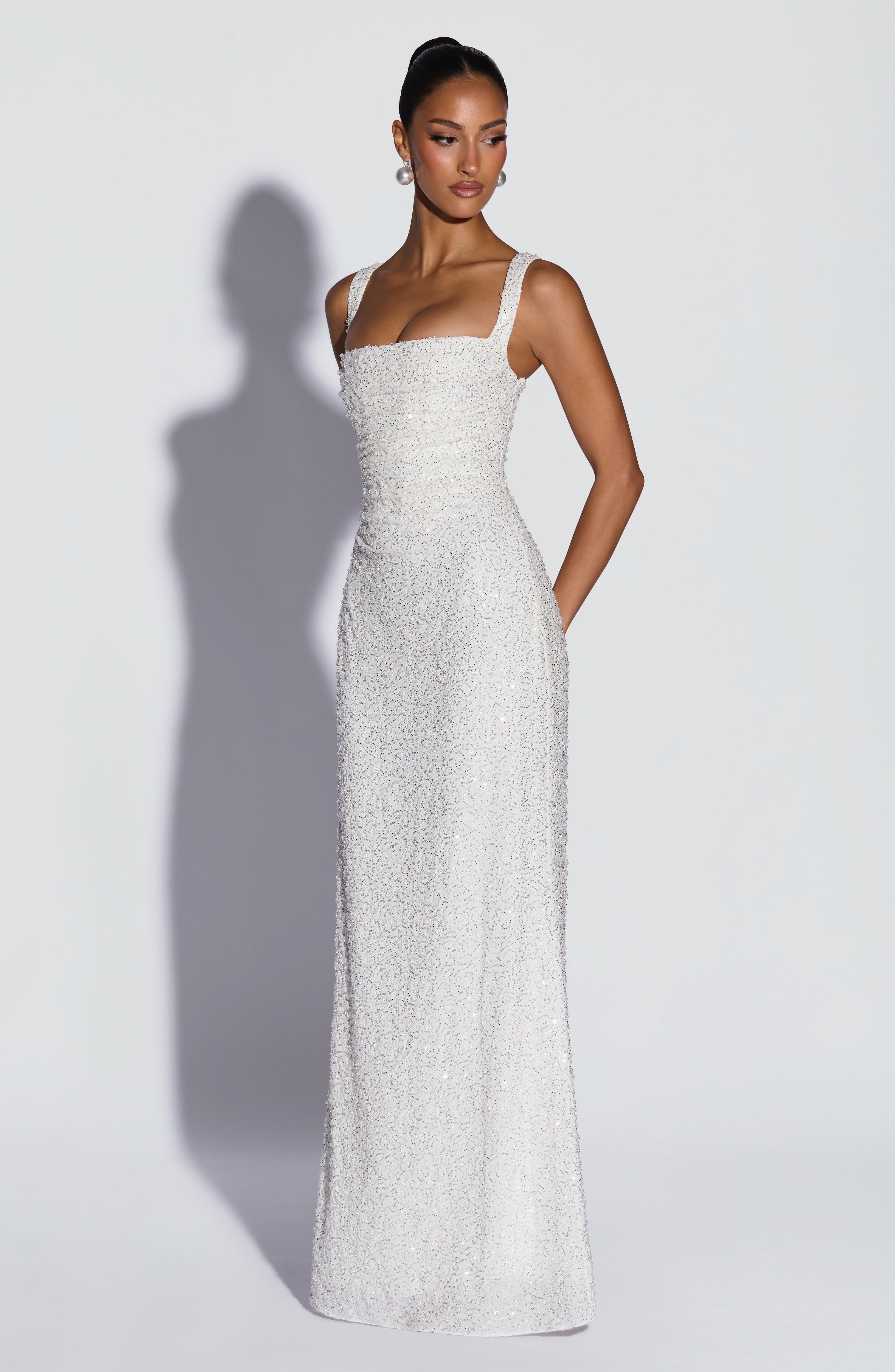 Simone Maxi Dress - Ivory Sparkle
