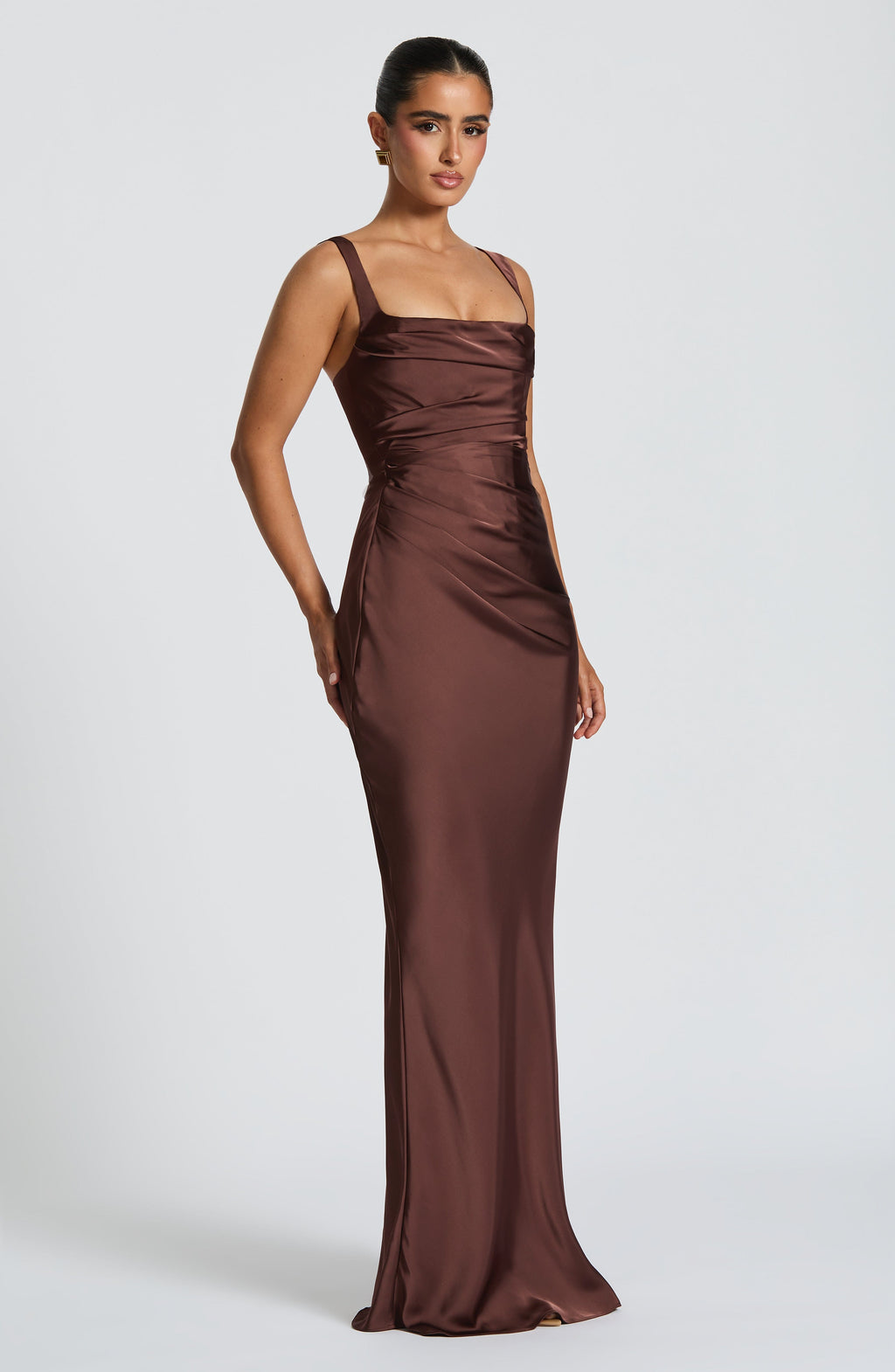 Simone Maxi Dress - Plum Brown