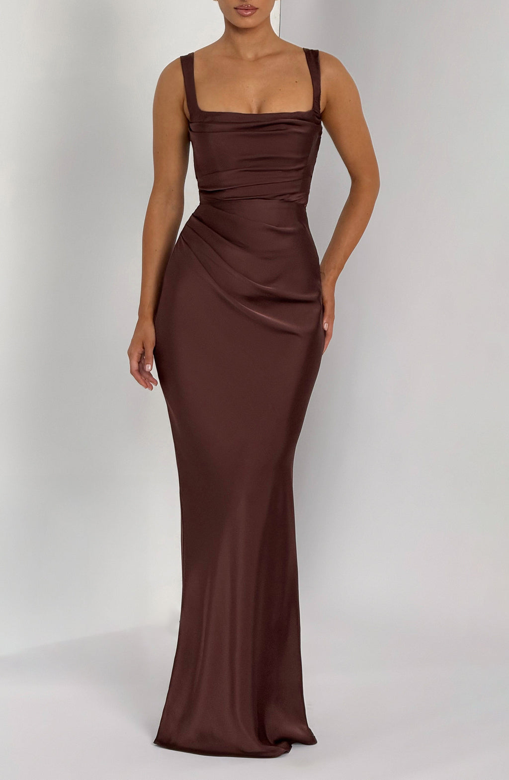 Simone Maxi Dress - Plum Brown