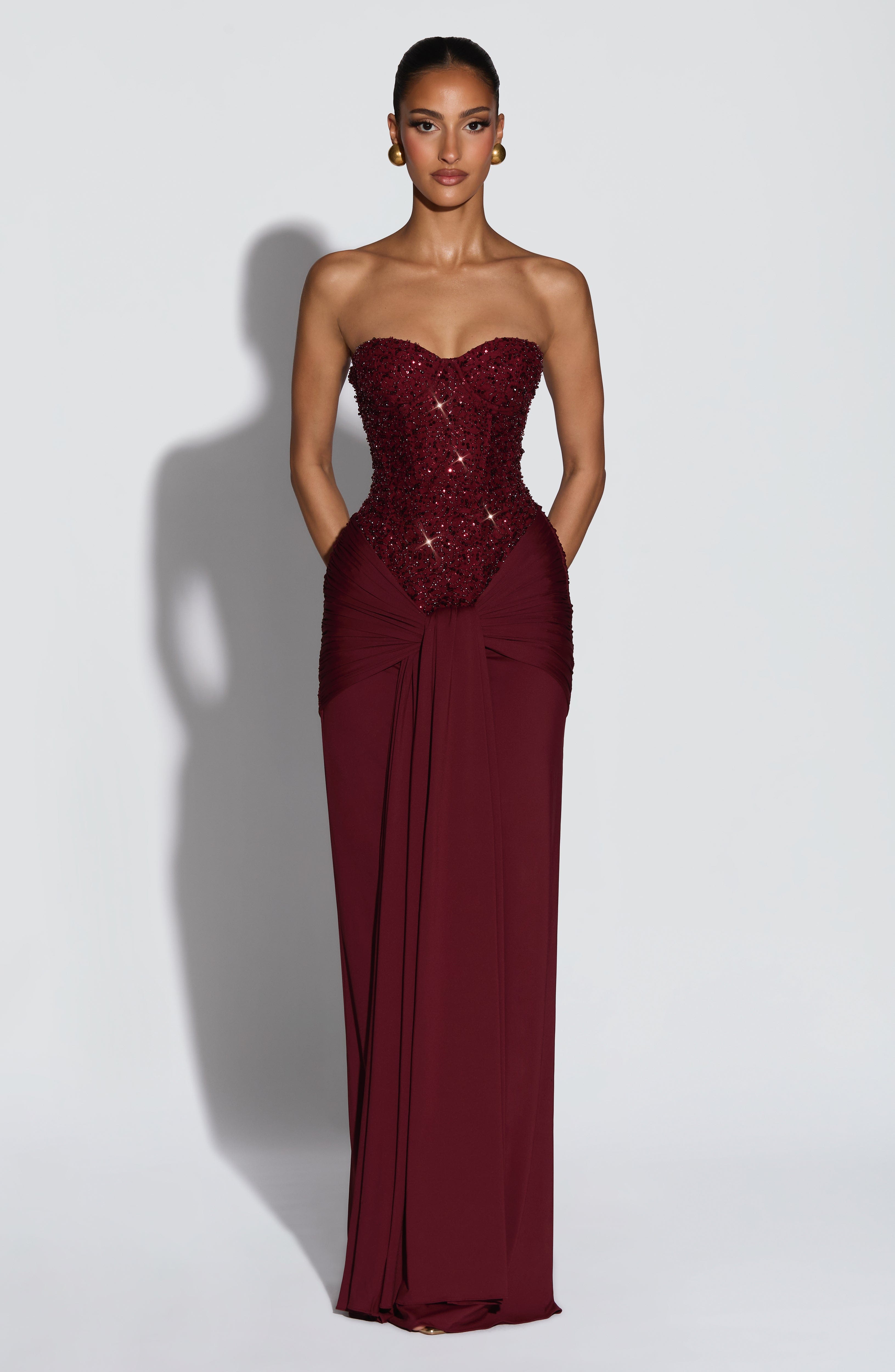 Gemma Maxi Dress - Burgundy