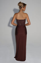 Daisy Maxi Dress - Plum Brown