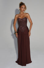 Daisy Maxi Dress - Plum Brown