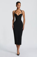 Freya Midi Dress - Black