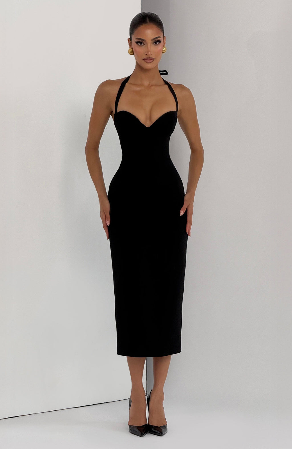 Freya Midi Dress - Black