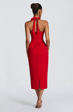 Freya Midi Dress - Red