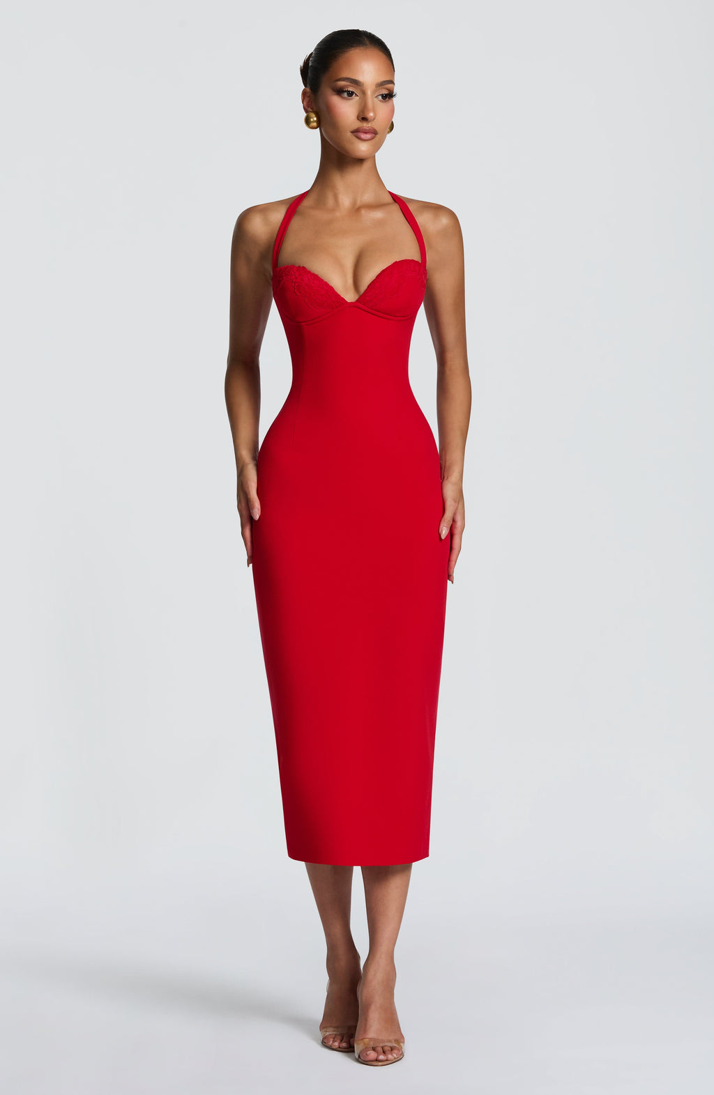 Freya Midi Dress - Red