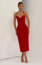 Freya Midi Dress - Red