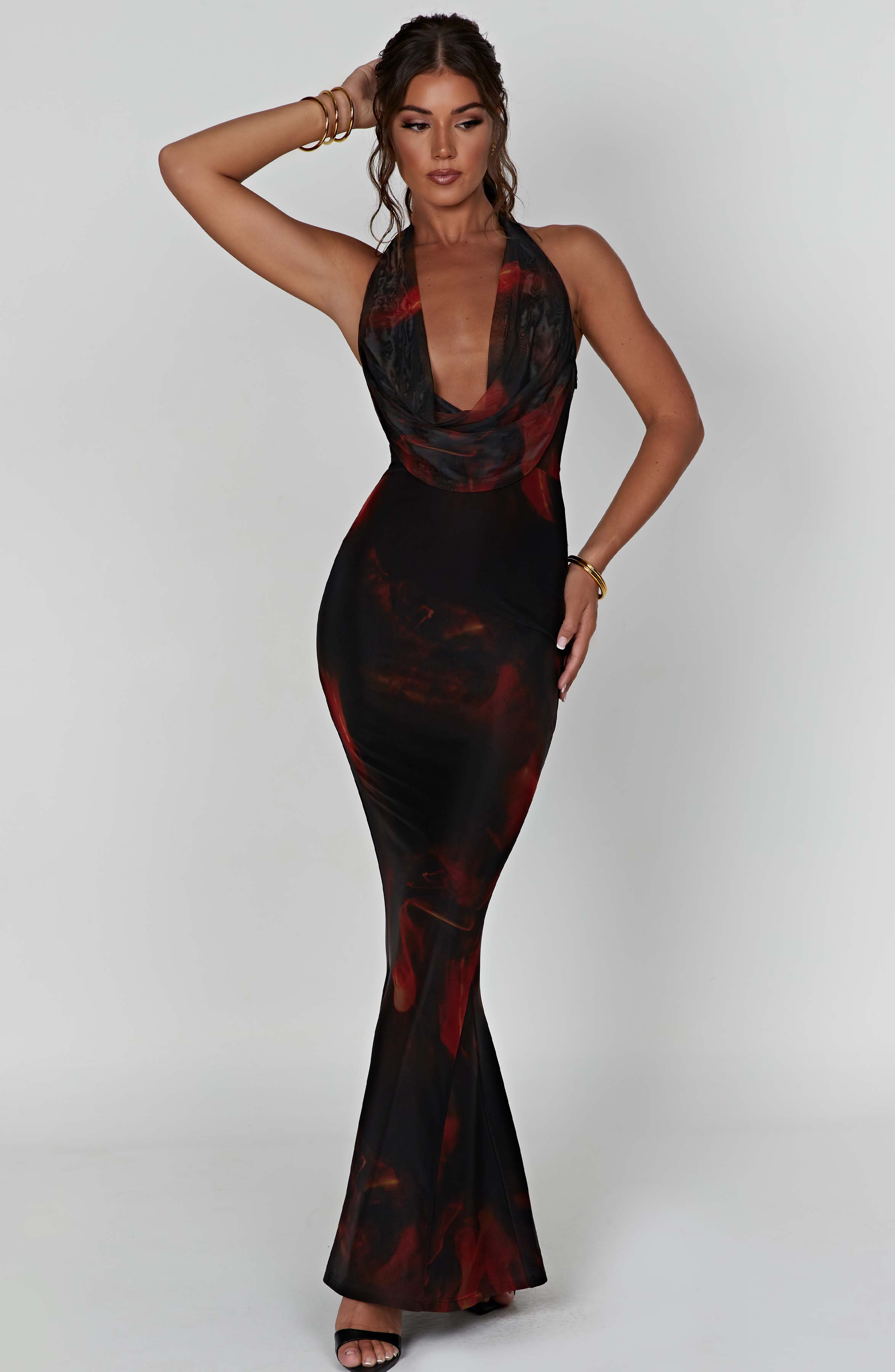 Daisy Maxi Dress - Fire Print