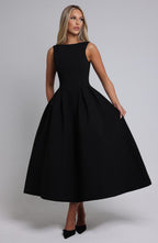 Lisa Midi Dress - Black