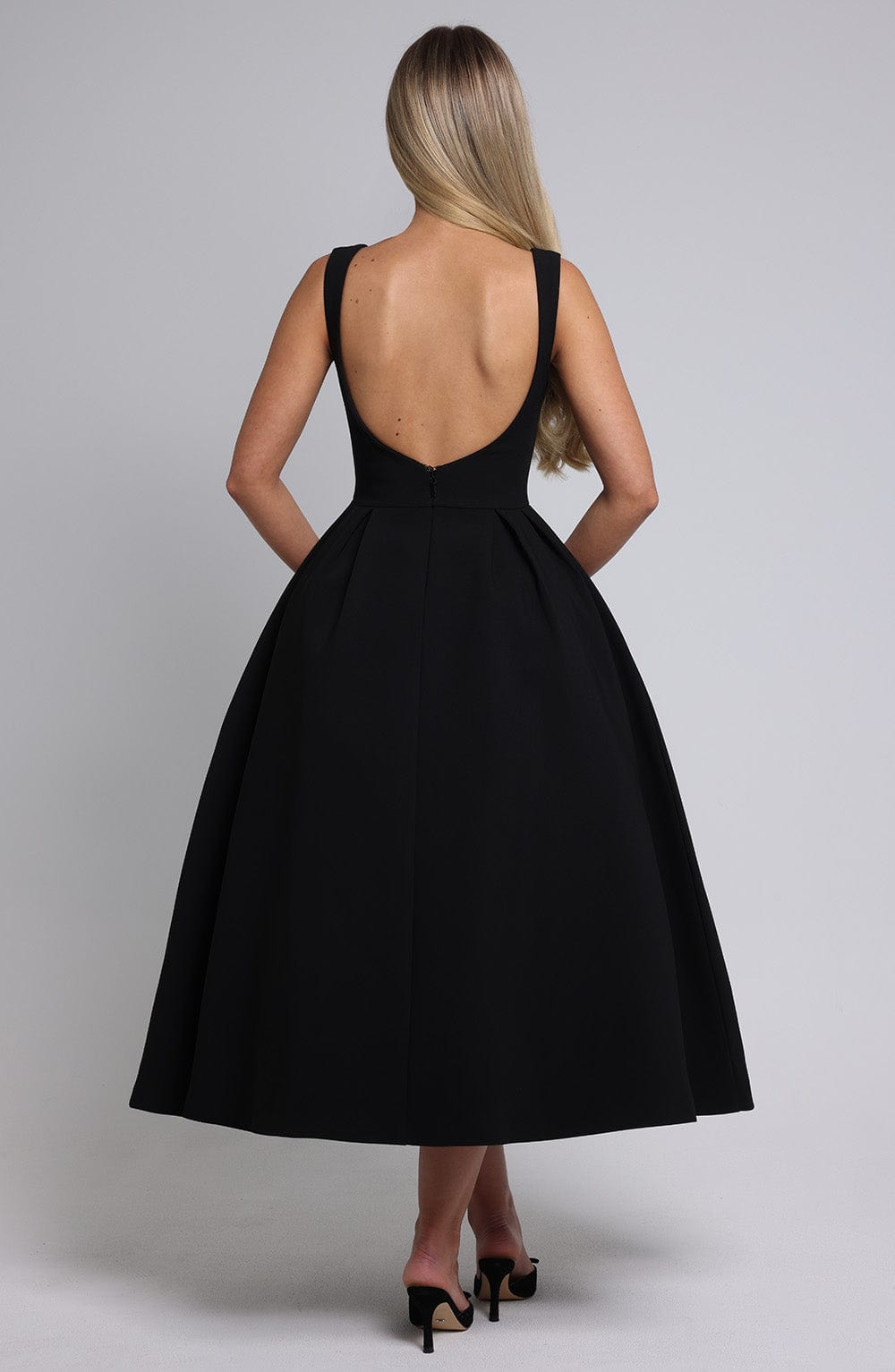 Lisa Midi Dress - Black