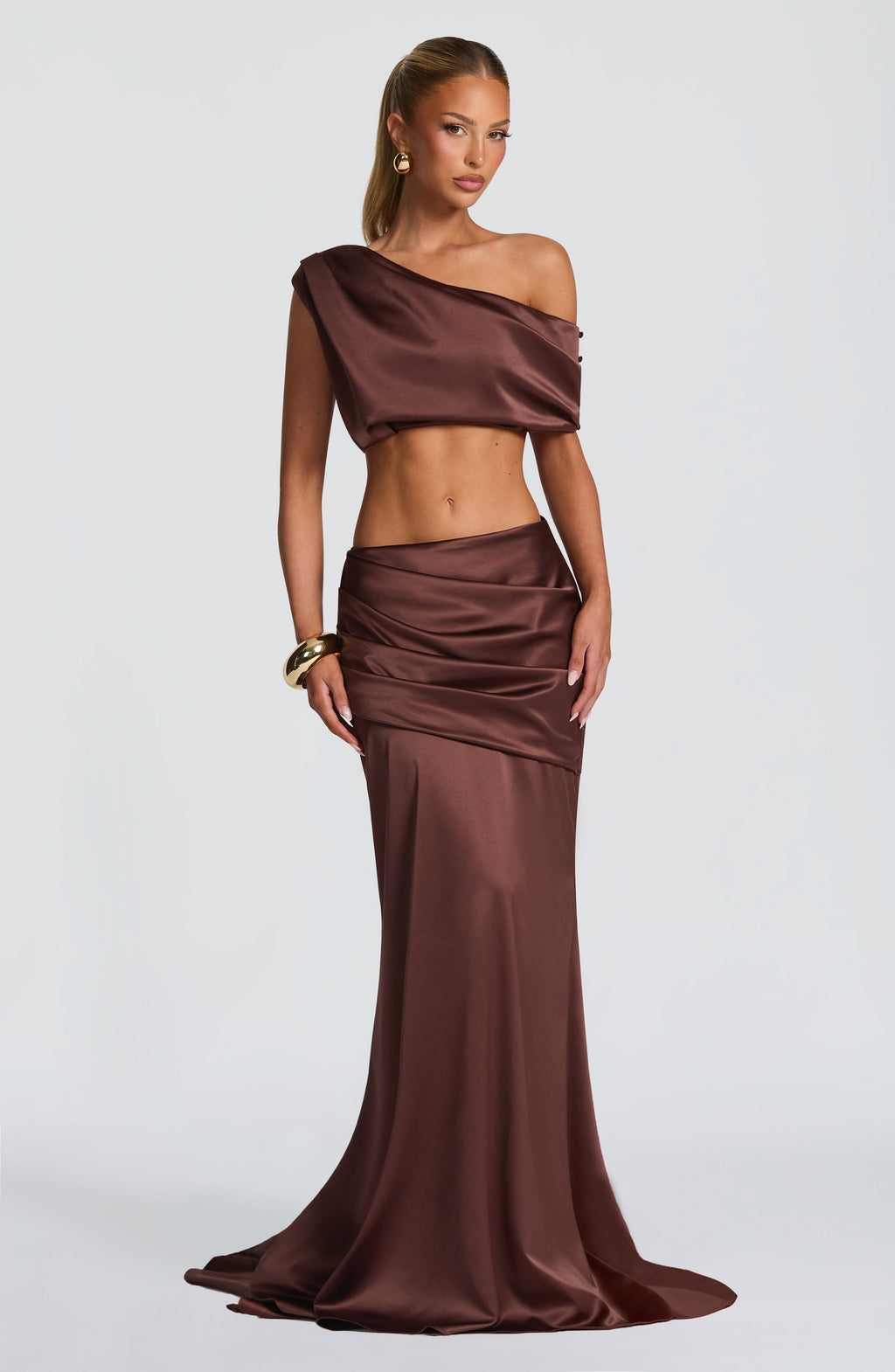 Amber Maxi Skirt - Plum Brown