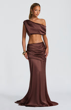 Amber Maxi Skirt - Plum Brown