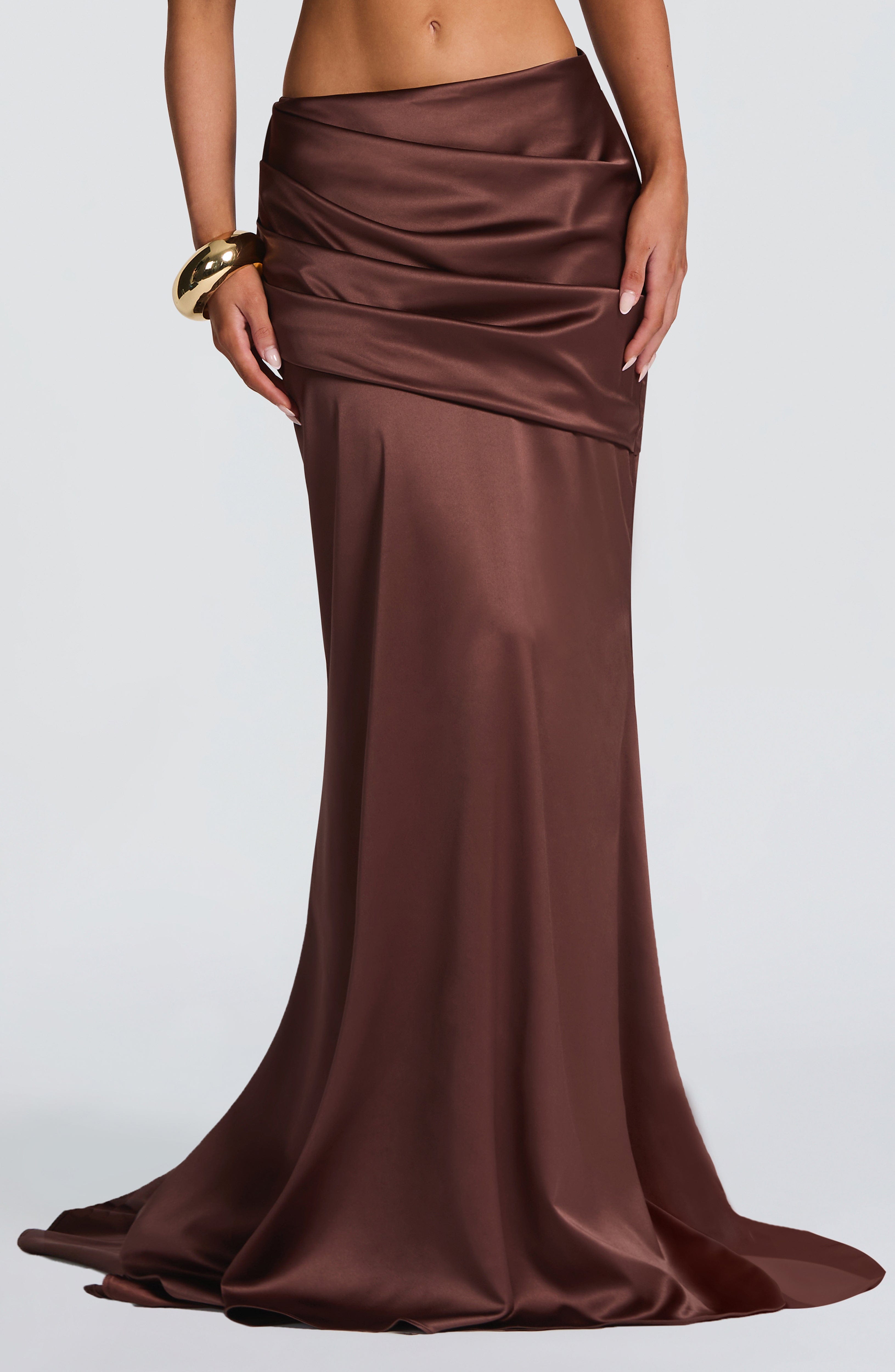 Amber Maxi Skirt - Plum Brown