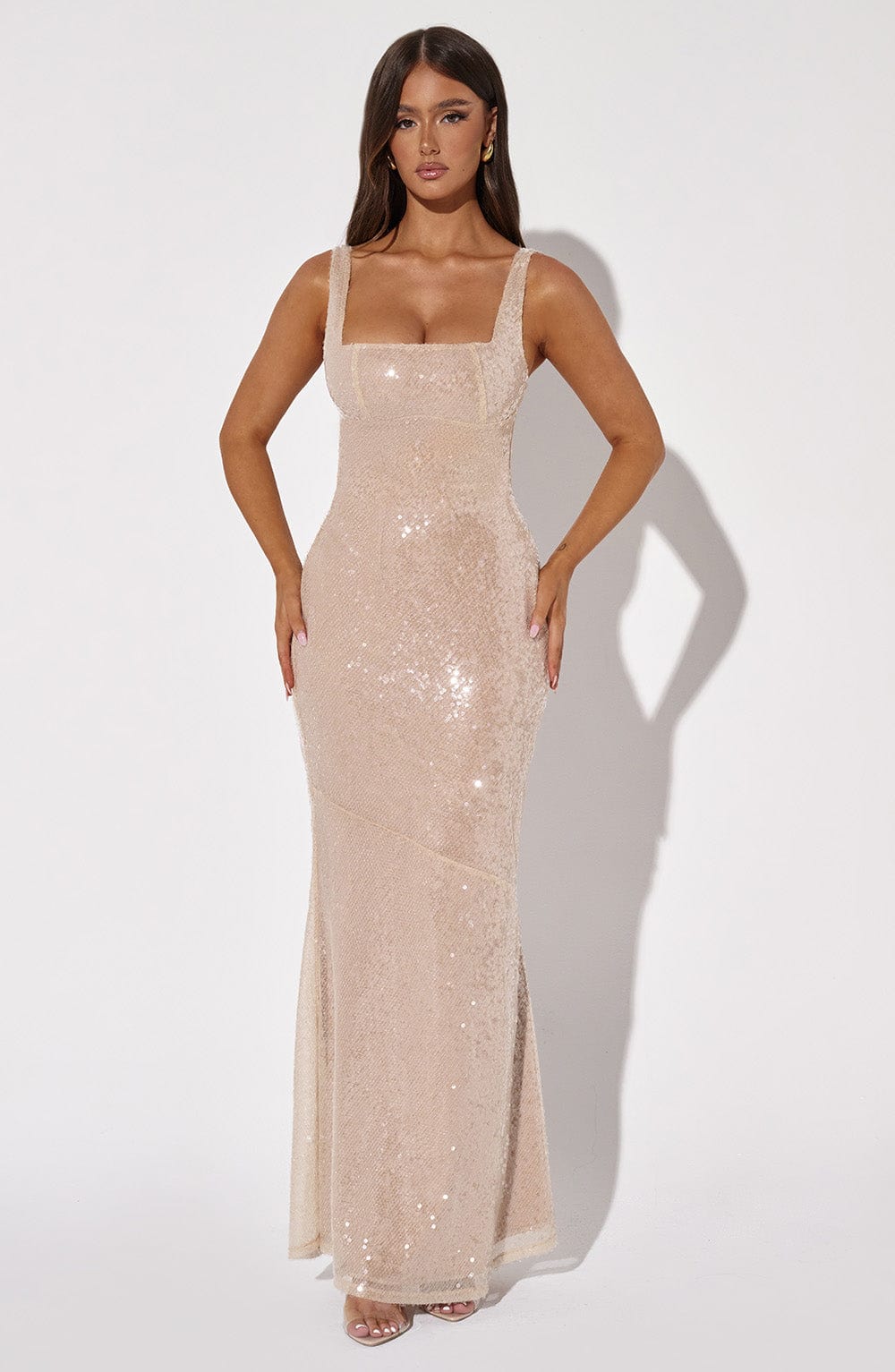 Portia Maxi Dress - Nude