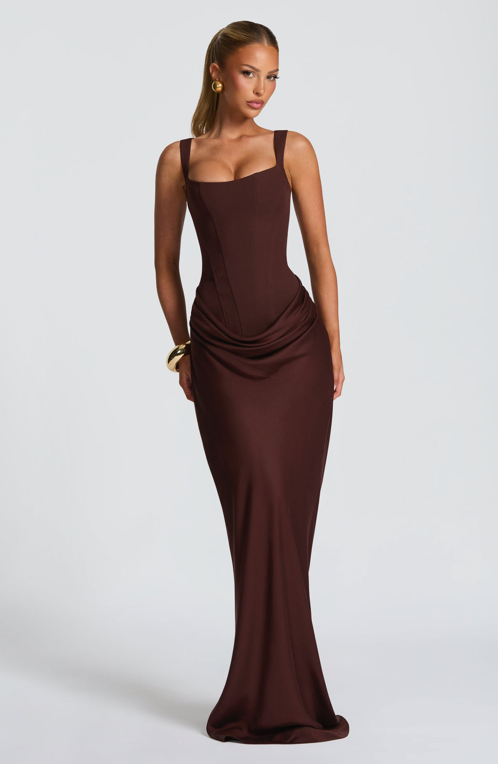 Dana Maxi Dress - Plum Brown