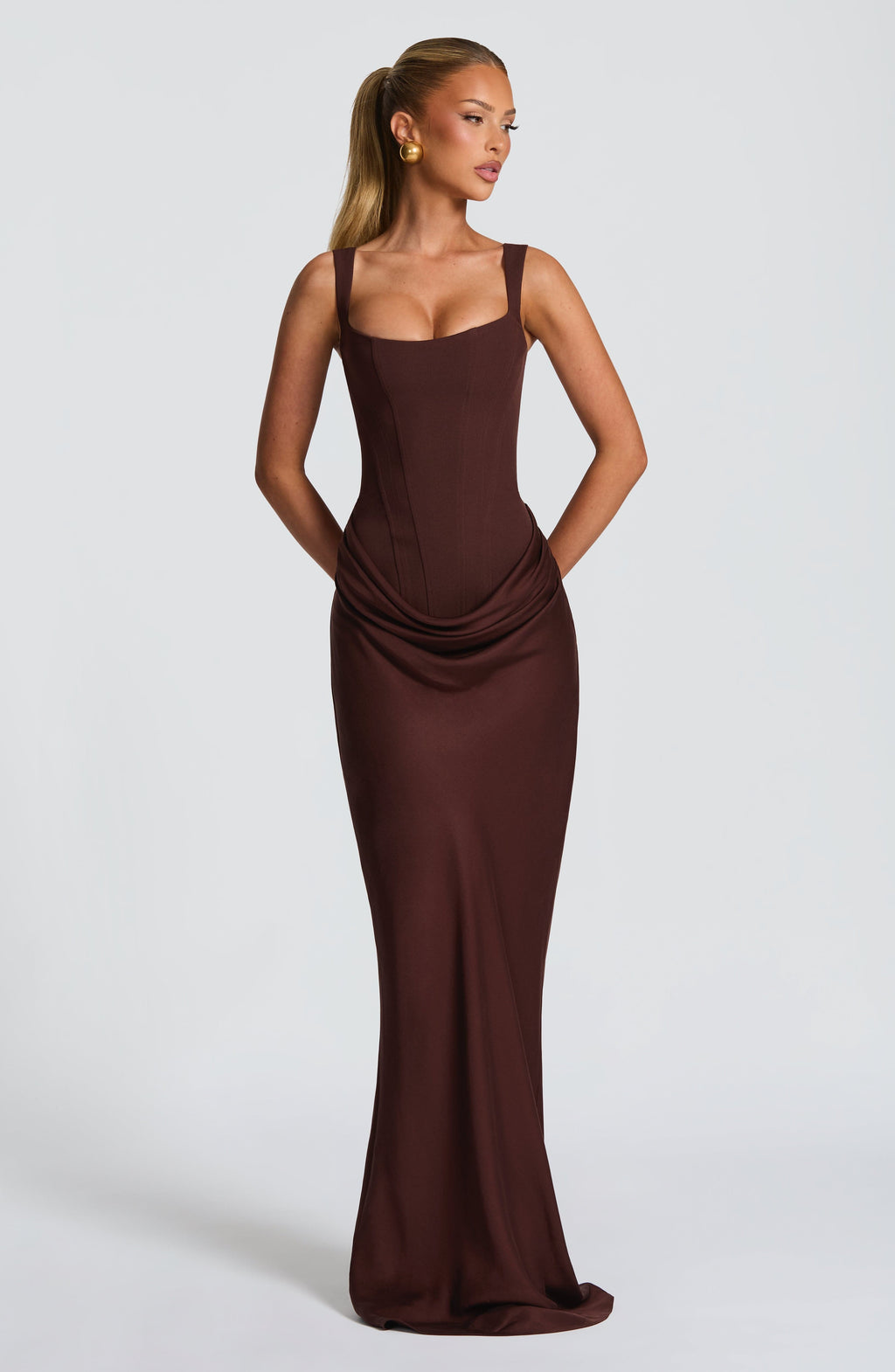 Dana Maxi Dress - Plum Brown