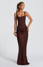 Dana Maxi Dress - Plum Brown
