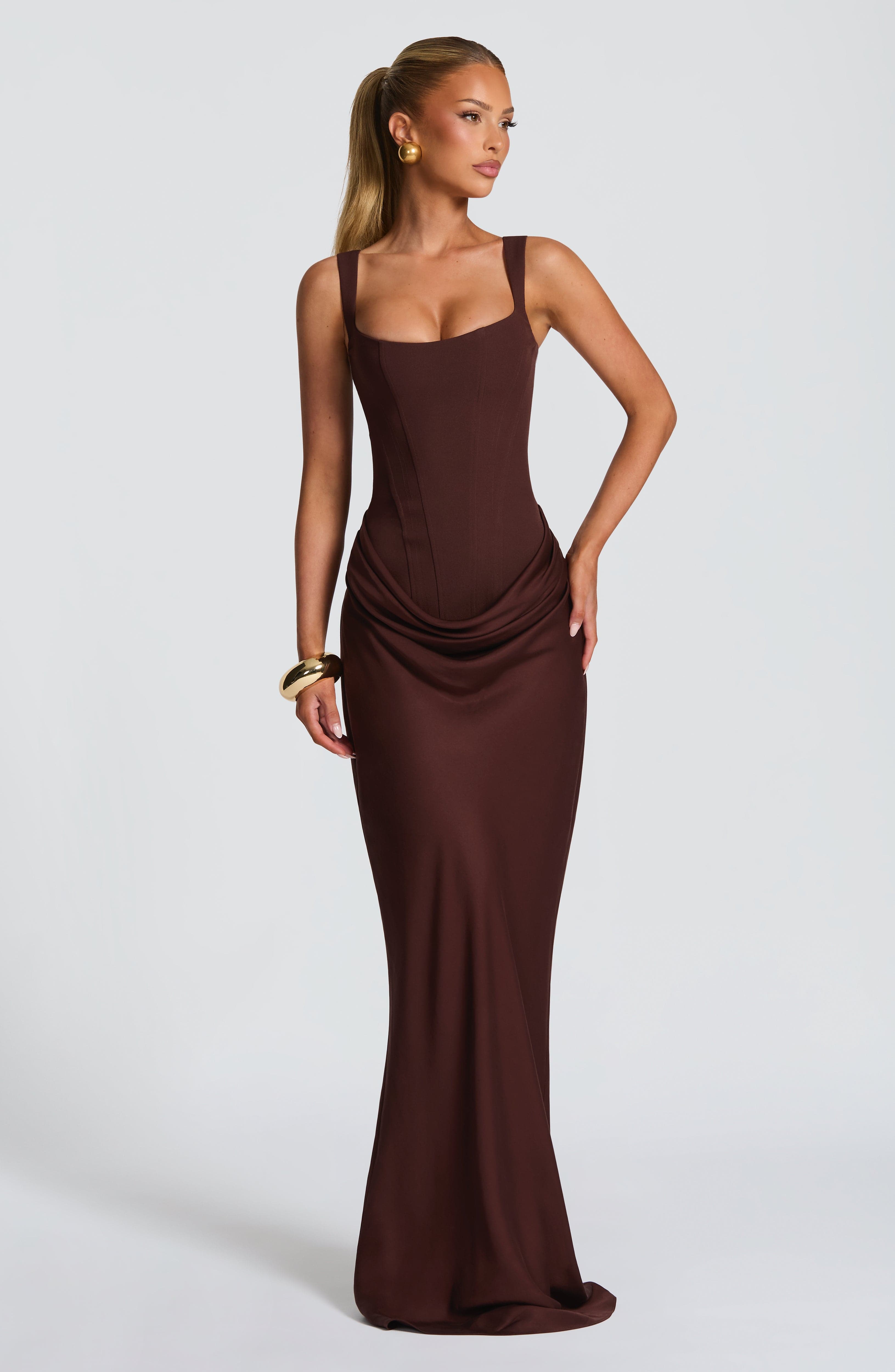 Dana Maxi Dress - Plum Brown