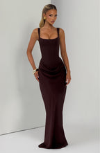 Dana Maxi Dress - Plum Brown