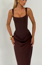 Dana Maxi Dress - Plum Brown