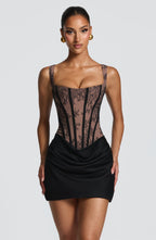 Amber Mini Dress - Black Lace