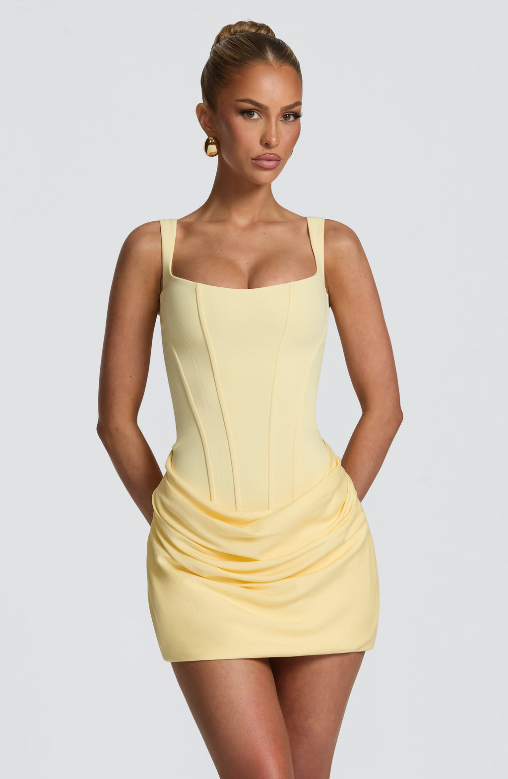 Amber Mini Dress - Lemon
