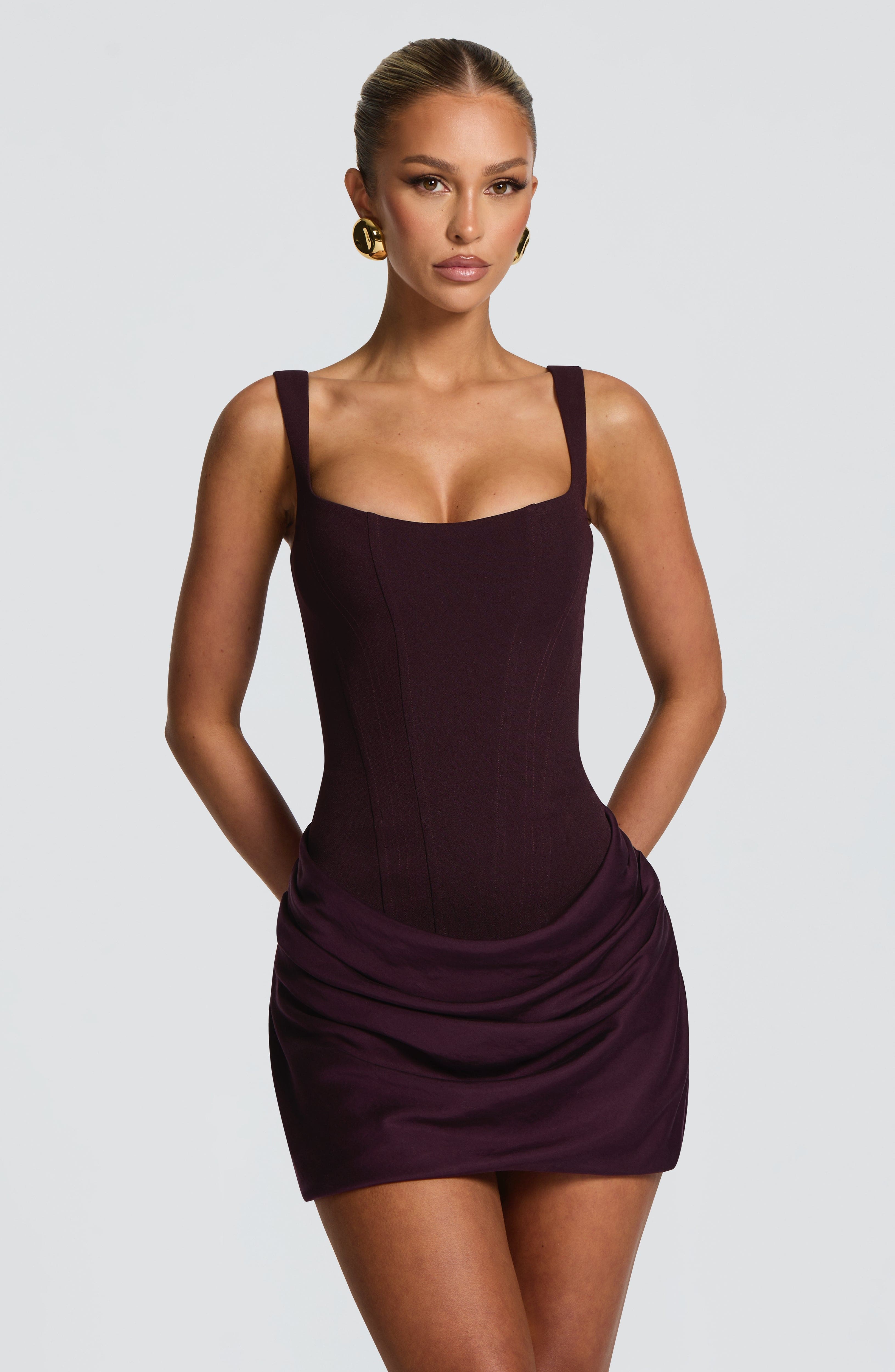 Amber Mini Dress - Plum