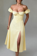 Rosie Midi Dress - Lemon