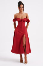 Rosie Midi Dress - Red
