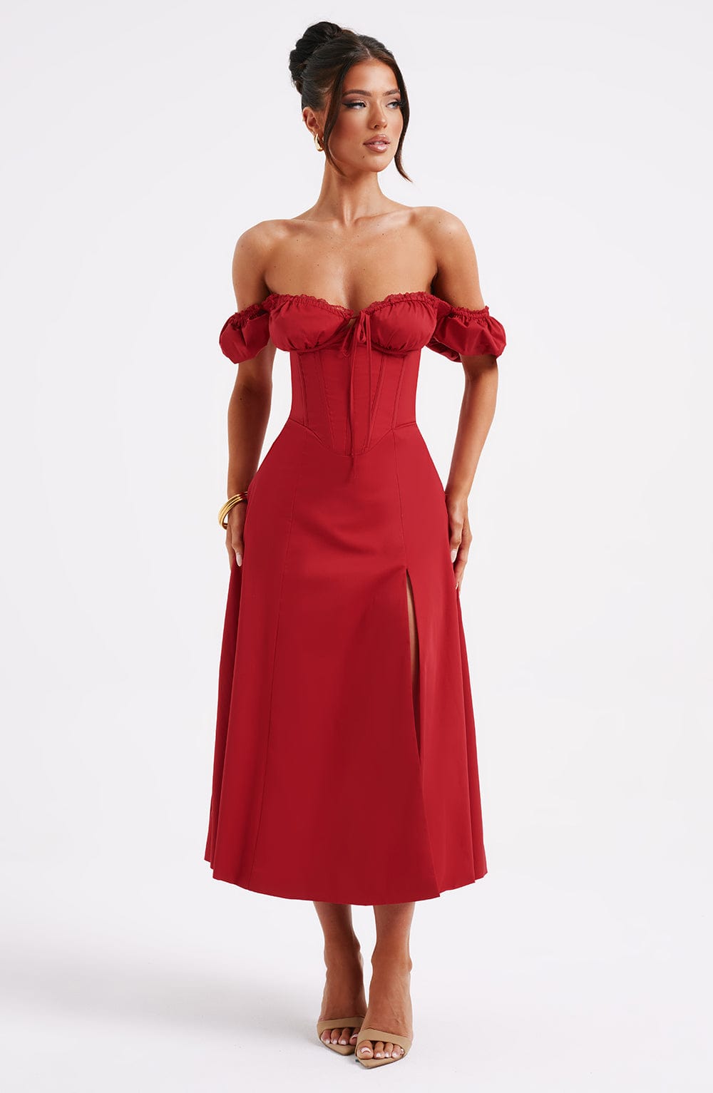 Rosie Midi Dress - Red
