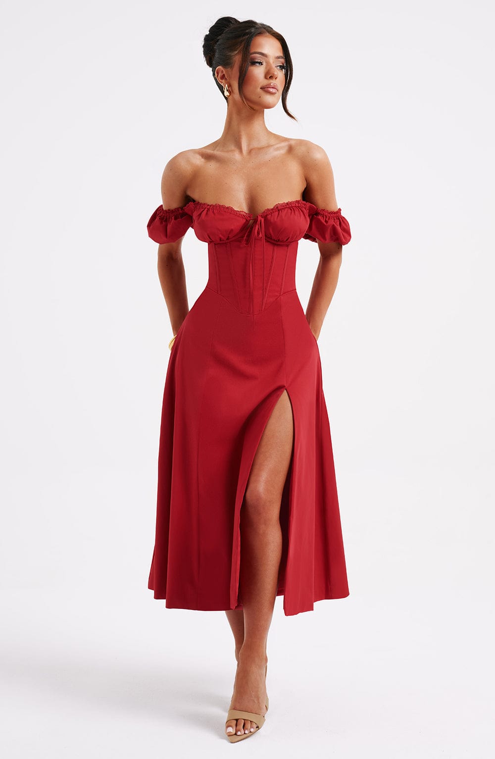 Rosie Midi Dress - Red