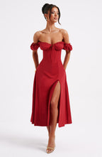 Rosie Midi Dress - Red