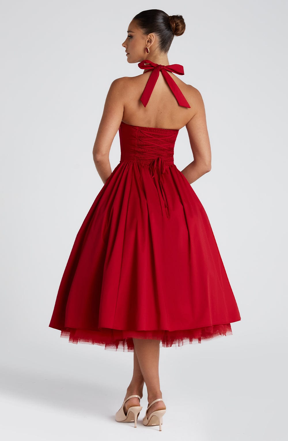 Harriet Midi Dress - Red