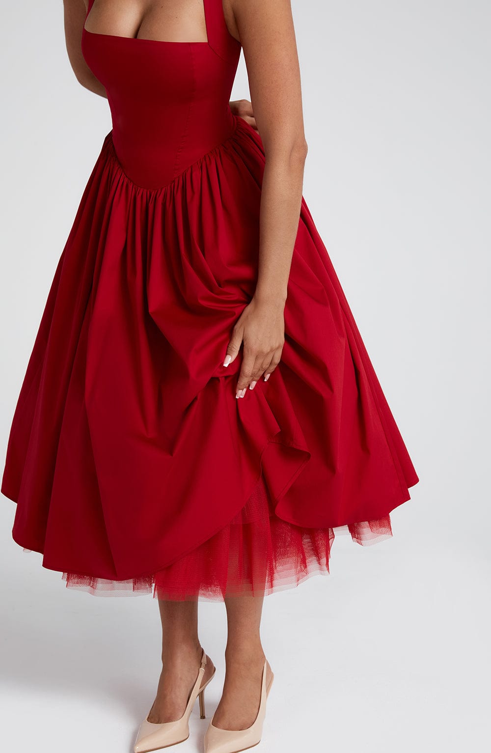 Harriet Midi Dress - Red
