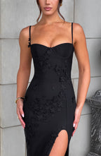 Sandra Maxi Dress - Black Lined