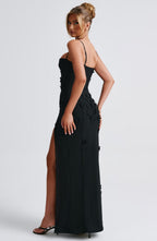 Sandra Maxi Dress - Black Lined