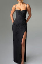 Sandra Maxi Dress - Black Lined