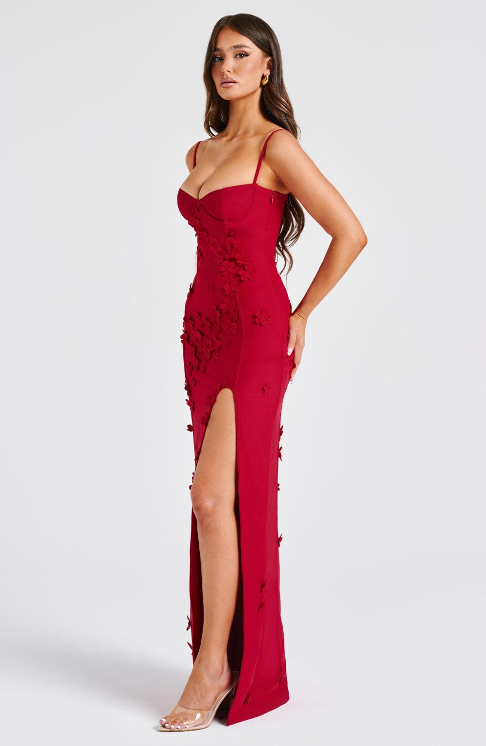 Sandra Maxi Dress - Red Lined