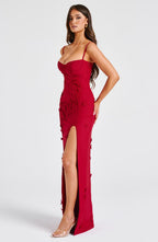 Sandra Maxi Dress - Red Lined