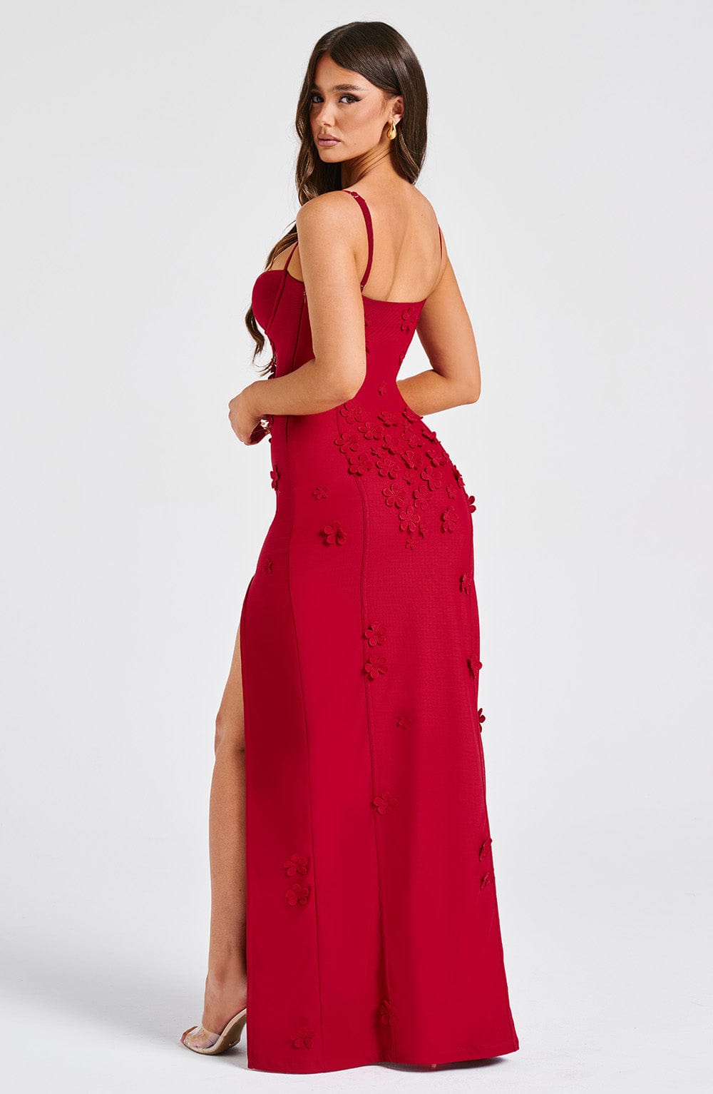 Sandra Maxi Dress - Red Lined